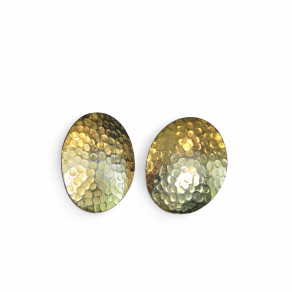 Elegant Gold Hammered Earrings
